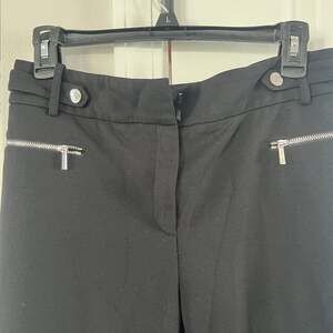 Calvin Klein Black Silver Zipper Pockets Dress Pants Size 30W
